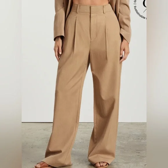 Everlane The Way-High Drape Pant Ash Brown Size 2 Short - Picture 3 of 11